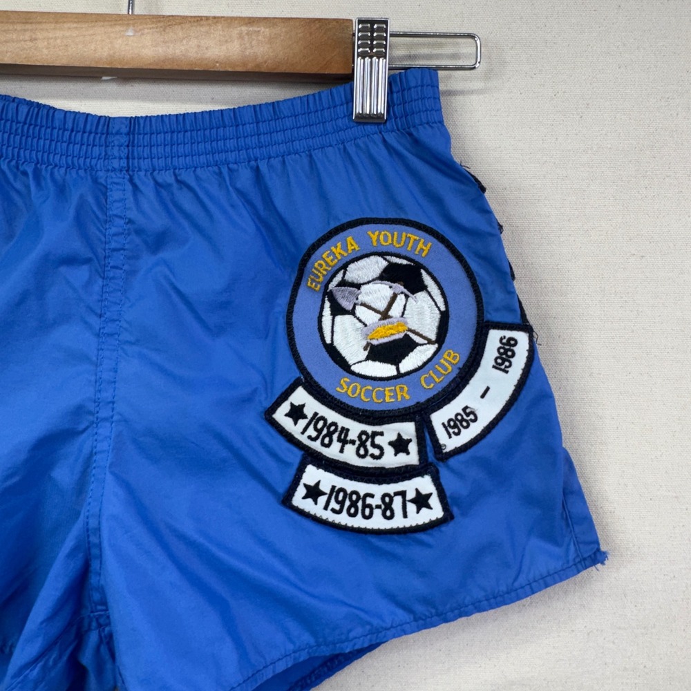 Soffe Vintage Soccer Shorts Womens XS Blue Eureka Soccer Club 1980s Retro Sporty - Picture 4 of 8